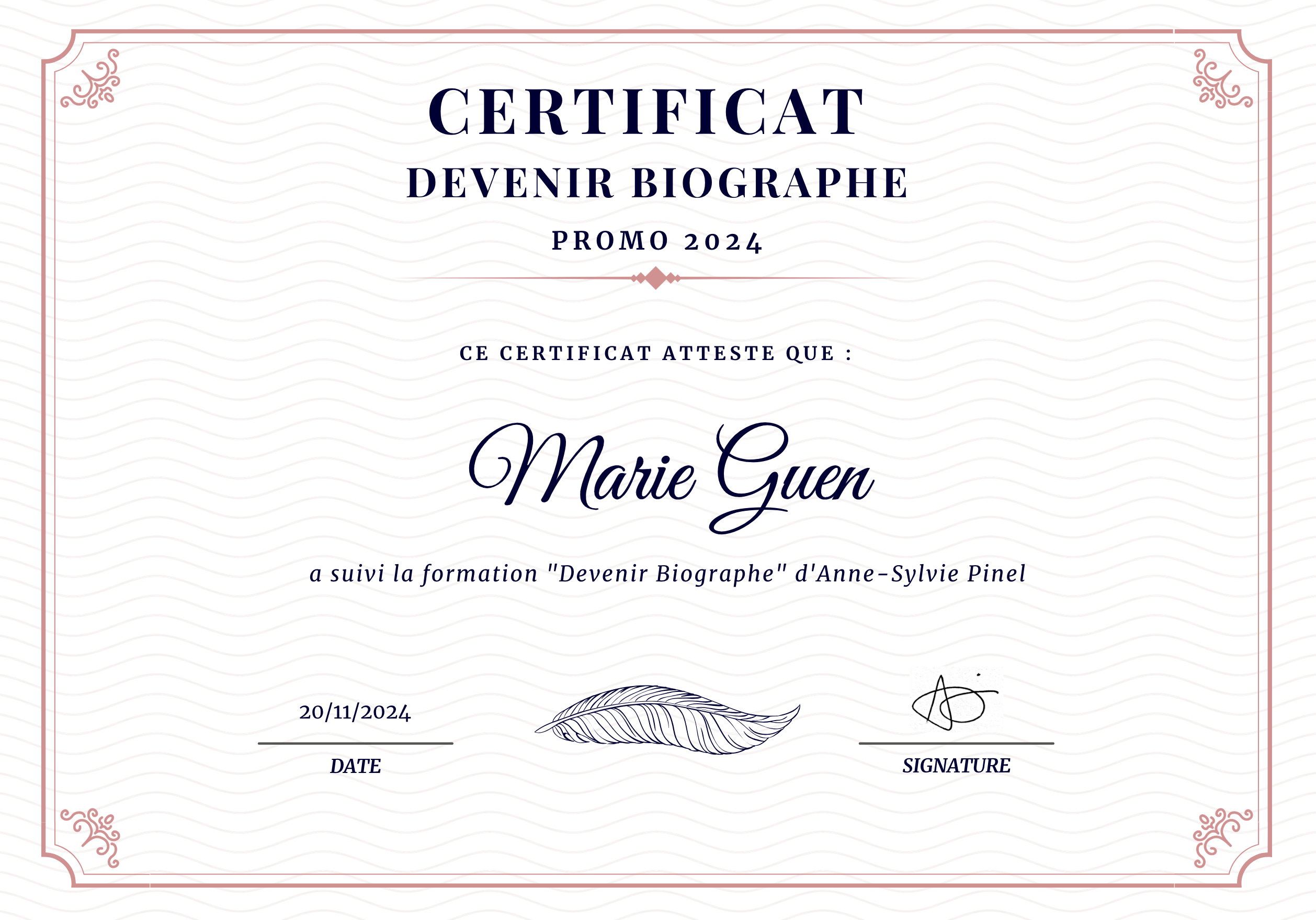 Certificat Devenir Biographe